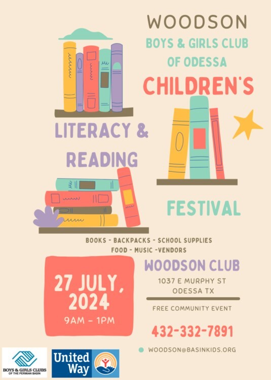 Literacy and Reading Festival Flyer. All information on this flyer is listed above.