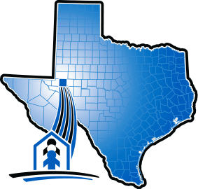 Map showing the location of Odessa in Texas